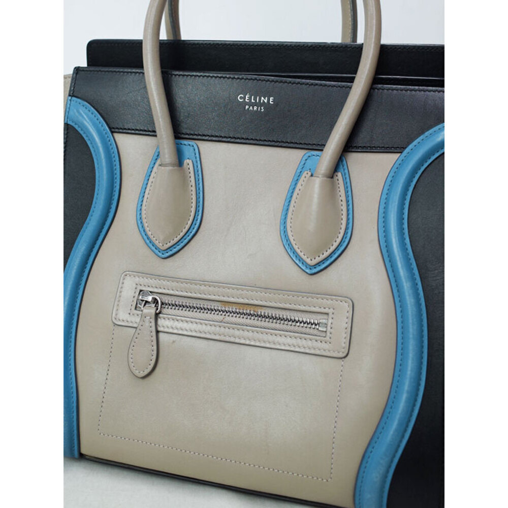 Celine Calfskin Leather Handbag Tote Shopper Shoulder - Picture 6 of 9